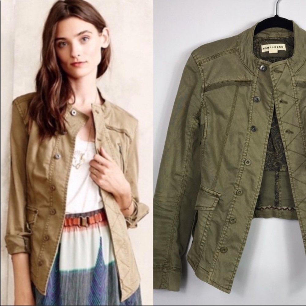 Anthropologie Marrakech Utility Military Field Jacket